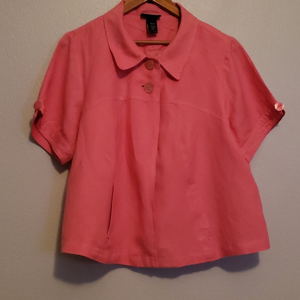 ⚫ 2 for $20  Lane Bryant Pink Button Jacket